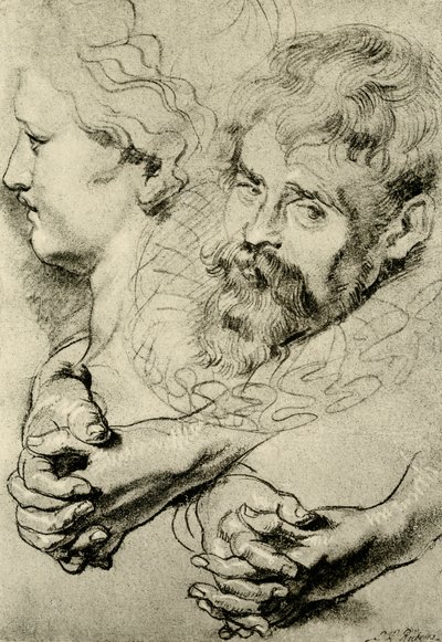 Hoofd- en handstudies door Peter Paul Rubens