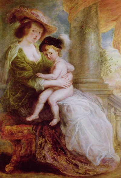 Helene Fourment en haar zoon Frans door Peter Paul Rubens