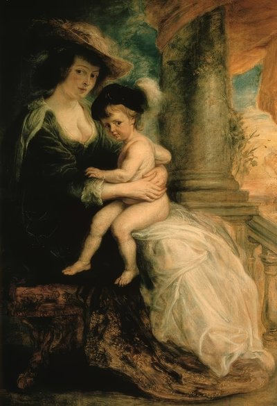 Helene Fourment met haar eerstgeboren zoon Frans door Peter Paul Rubens