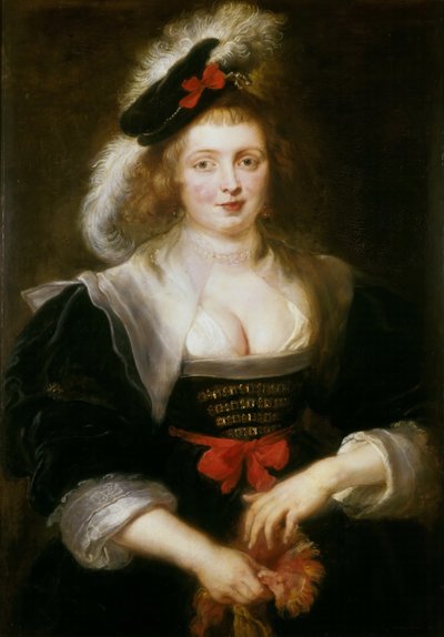 Hélène Fourment trekt een handschoen aan, ca. 1631 door Peter Paul Rubens