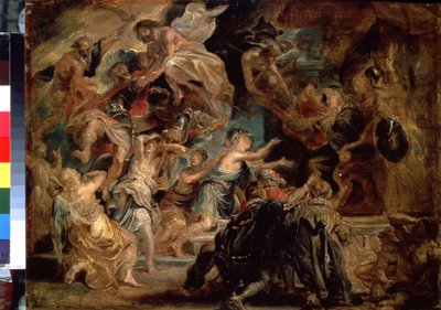 De dood van Hendrik IV en de proclamatie van het regentschap door Peter Paul Rubens