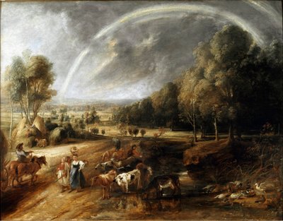 Landschap met de regenboog door Peter Paul Rubens