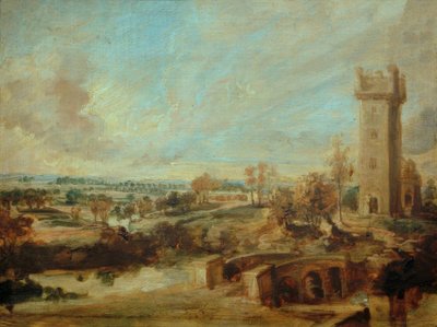 Landschap met toren door Peter Paul Rubens