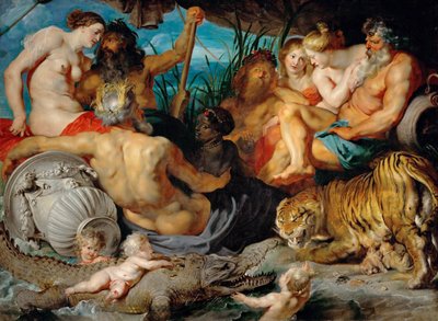 De vier rivieren van het paradijs (de vier continenten) door Peter Paul Rubens