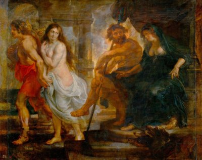 Orpheus en Eurydike met Pluto en Proserpina door Peter Paul Rubens