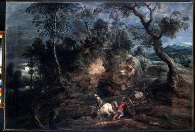 Landschap met steenbikkers door Peter Paul Rubens