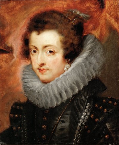 Portret van Elisabeth van Frankrijk (1602-1644), koningin-gemalin van Spanje door Peter Paul Rubens