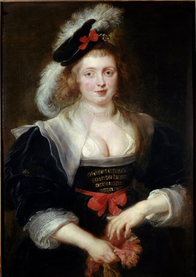 Portret van Helene Fourment (1614-1673), in de handschoen (detail) door Peter Paul Rubens