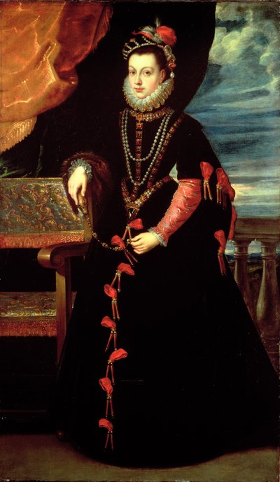 Portret van Isabelle de Valois, Koningin van Spanje, vrouw van Filips II van Spanje door Peter Paul Rubens