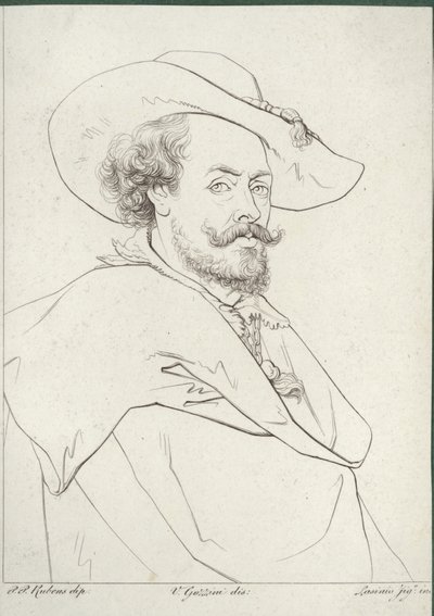 Portret van Peter Paul Rubens door Peter Paul Rubens