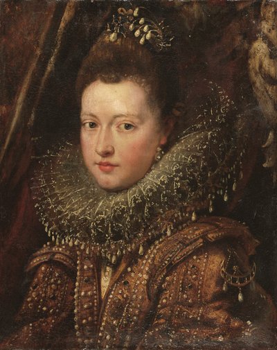 Portret van Prinses Margherita Gonzaga, buste - een fragment door Peter Paul Rubens