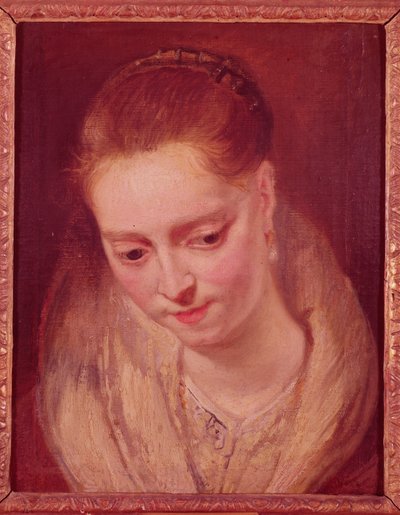 Portret vermoedelijk van Helene Fourment (1614-73) door Peter Paul Rubens