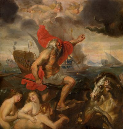 Quos Ego - Neptunus kalmeert de storm door Peter Paul Rubens