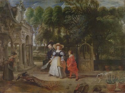 Rubens en Helene Fourment (1614-73) in de Tuin door Peter Paul Rubens