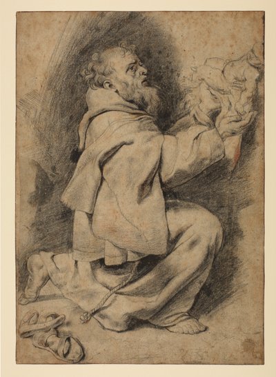 Sint Franciscus knielend, ontvangt het Kind Jezus, ca. 1617 door Peter Paul Rubens