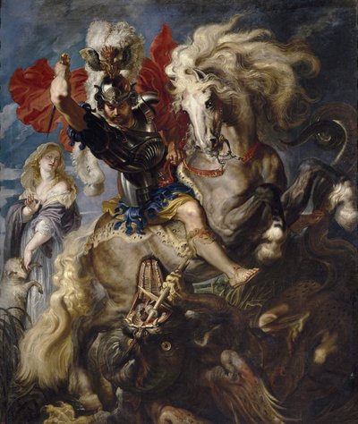 Sint Joris en de draak, 1606-1608 door Peter Paul Rubens