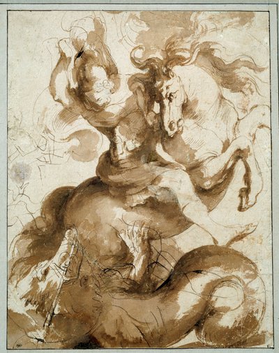 Sint Joris doodt de draak door Peter Paul Rubens