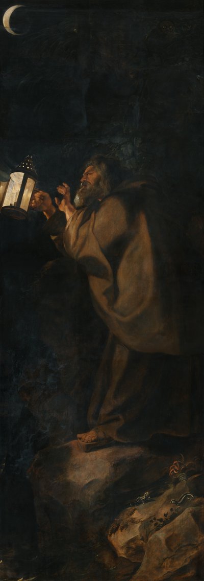 Sint Christoffel en de Kluizenaar, rechter buitenluik van het drieluik De Kruisafneming door Peter Paul Rubens