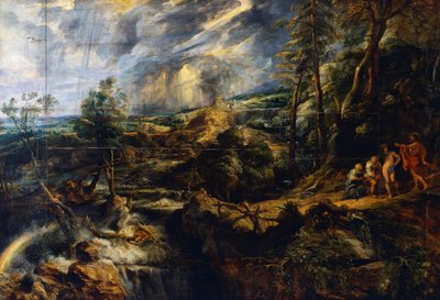 Stormachtig landschap, c.1625 door Peter Paul Rubens