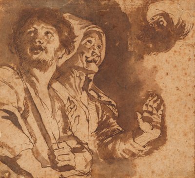 Studie voor een aanbidding der herders door Peter Paul Rubens
