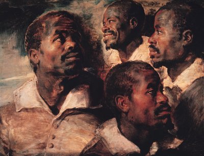 Studies van het hoofd van een zwarte door Peter Paul Rubens