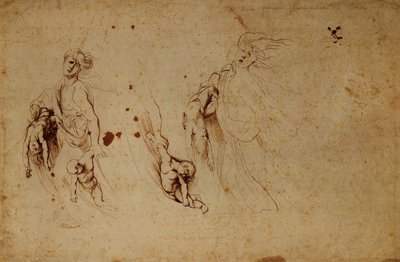 Studie van Medea die haar kinderen doodt door Peter Paul Rubens