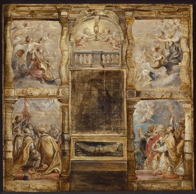 De aanbidding van de eucharistie door Peter Paul Rubens