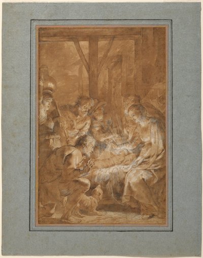 Die Anbetung der Hirten door Peter Paul Rubens