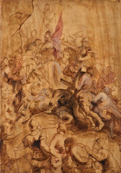 De beklimming naar Golgotha. Het dragen van het kruis door Peter Paul Rubens