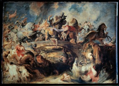 De slag van de Amazonen door Peter Paul Rubens