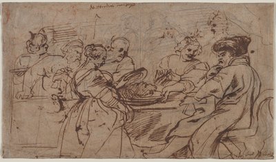 Het feest van Herodes (recto) Tomyris met het hoofd van Cyrus (verso) door Peter Paul Rubens
