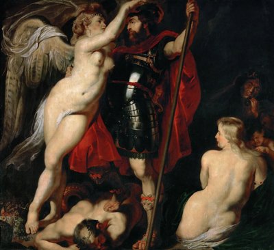 De Held van Deugd Mars, wordt gekroond door de Godin van Overwinning, ca. 1616 door Peter Paul Rubens