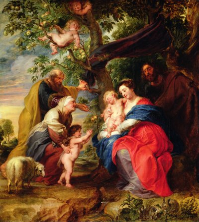 De Heilige Familie onder een appelboom door Peter Paul Rubens