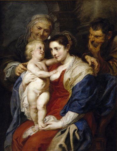 De Heilige Familie met Sint Anna door Peter Paul Rubens