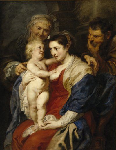 De Heilige Familie met Sint Anna door Peter Paul Rubens