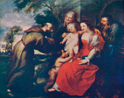De Heilige Familie met de Heiligen Franciscus en Anna en de jonge Johannes de Doper, ca. 1630 door Peter Paul Rubens