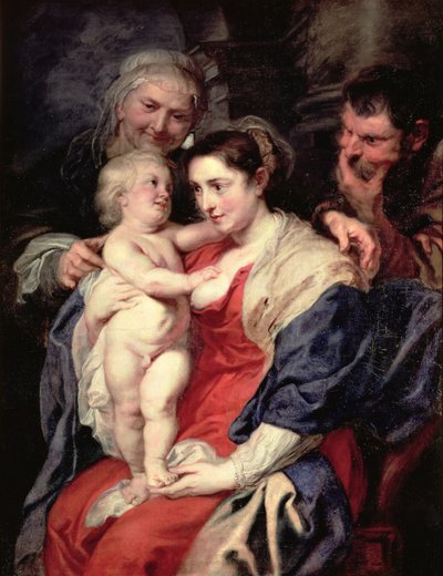 De Heilige Familie met Sint Anna door Peter Paul Rubens