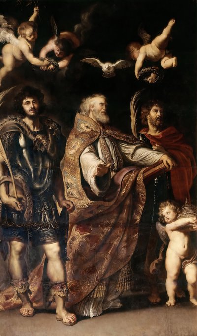 De Heiligen Gregorius I, Maurus en Papias, 1608 door Peter Paul Rubens