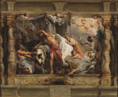 De triomf van de Eucharistie over afgoderij door Peter Paul Rubens