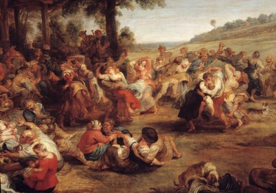 De kermis of bruiloft in het dorp (detail) door Peter Paul Rubens