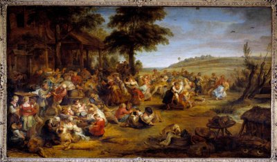 De kermis of bruiloft in het dorp. Schilderij van Pierre Paul Rubens door Peter Paul Rubens