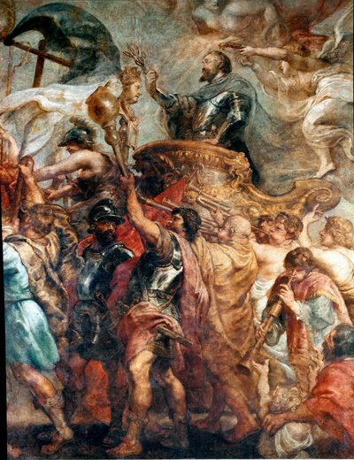 De triomfantelijke intocht van Henri IV in Parijs (Detail) door Peter Paul Rubens