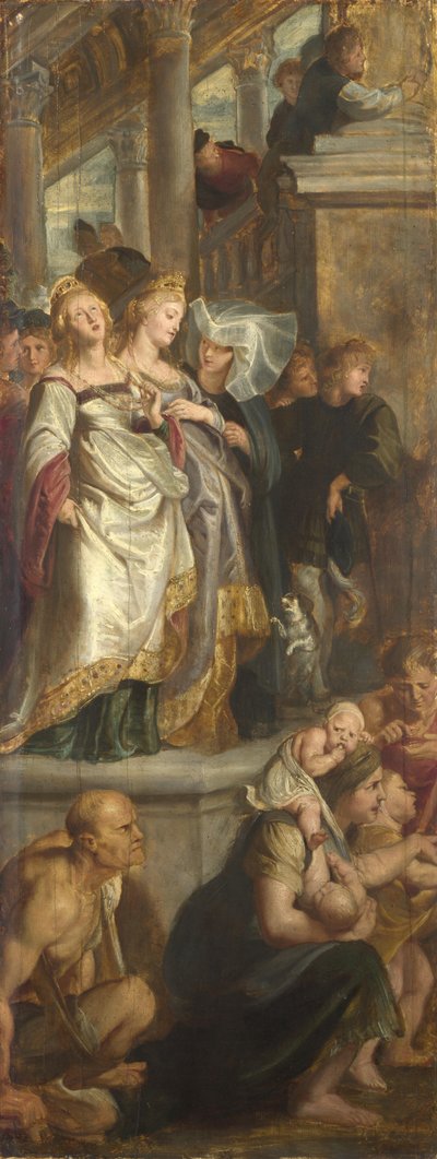 Drie Vrouwelijke Getuigen. Schets voor Hoogaltaarstuk, Sint-Bavo, Gent, 1612 door Peter Paul Rubens