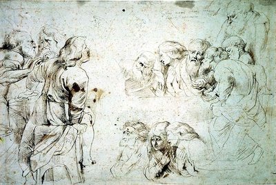 Drie groepen apostelen bij het Laatste Avondmaal door Peter Paul Rubens