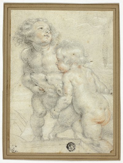 Twee Putti met Lam door Peter Paul Rubens