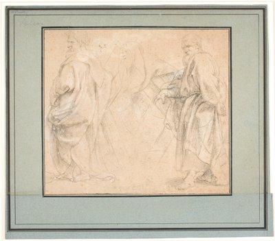 Twee studies voor St. Andreas en een studie voor een oude priester (Melchizedek?) door Peter Paul Rubens