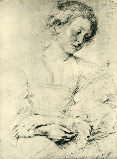 Jonge vrouw met gevouwen handen, 1629-1630, 1943 door Peter Paul Rubens