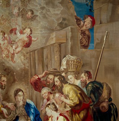 Aanbidding van het Christuskind (detail) door Peter Paul after Rubens