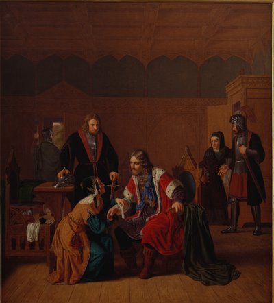 Valdemar de Grote wordt verbonden in het huis van Absalons moeder, waar hij toevlucht heeft gezocht na de aanval in Roskilde door Peter Raadsig