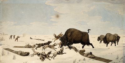 Buffeljacht, ca. 1822-1824 door Peter Rindisbacher